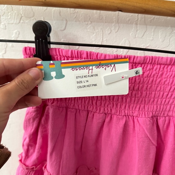 VINTAGE HAVANA HOT PINK MAXI SKIRT Kid’s LARGE 14 - Picture 5 of 7